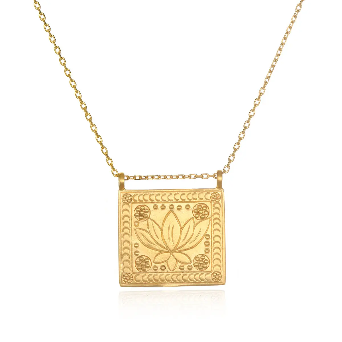 Sacred Commencement Lotus Necklace - Elegant Design with Lotus Pieces and Decorative Accents