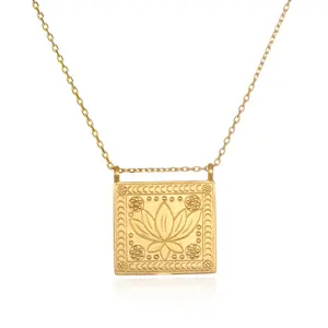 Sacred Commencement Lotus Necklace - Elegant Design with Lotus Pieces and Decorative Accents