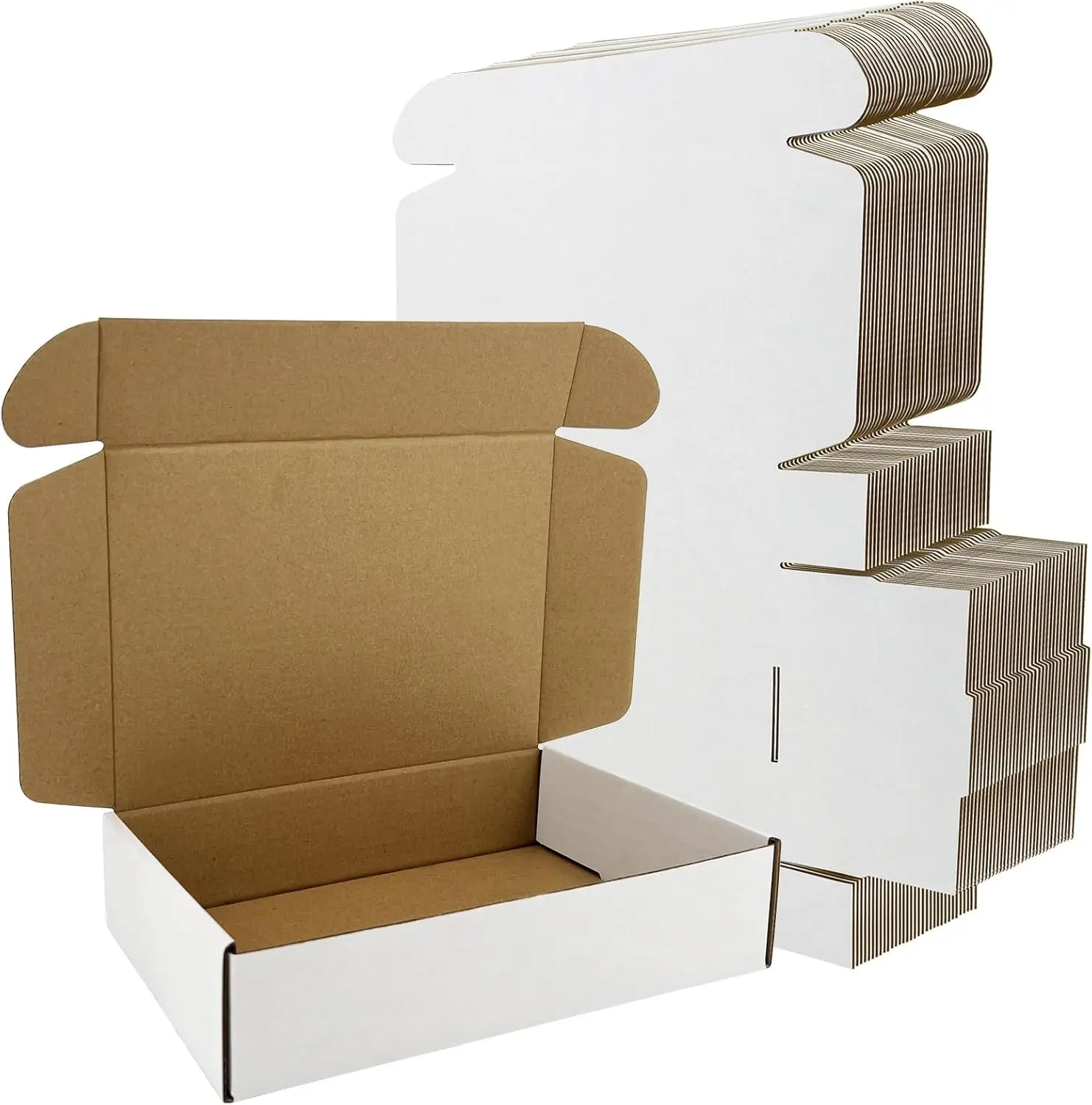 50 Pack 9x6x2 Inches Shipping Boxes, Corrugated Cardboard Mailing Box, Small White Gift Box Mailers, Packaging Boxes for Business Present, Moving and Storage