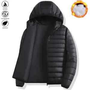 Men's Ultra-Lightweight Puffer Hooded Jacket – Fashionable Quilted Coat with Multiple Pockets, Ideal for Cold Weather – Perfect for Outdoor Activities and Everyday Wear casual woven fabric a goose SpringStatements