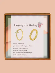 Women's Elegant Cross & Chain Design Ring Set, Exquisite Trendy Ring Set, Fashionable Jewelry for Women As Gift, with Blessing Card & Gift Box