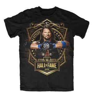 Men's Black AJ Styles WWE Hall of Fame 2026 Inductee T-Shirt , Wrestling Workout Tshirt, Unisex, Graphic, Fitted - Menswear, Top