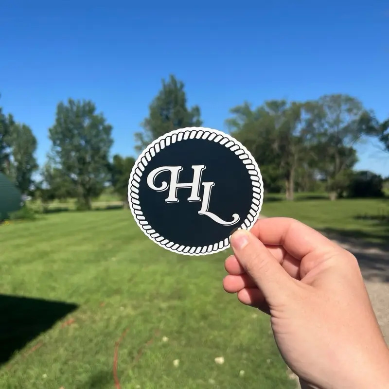 Round 4” Monogram Sticker - All-Surface Green Vinyl