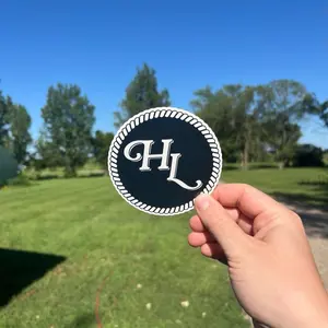 Round 4” Monogram Sticker - All-Surface Green Vinyl