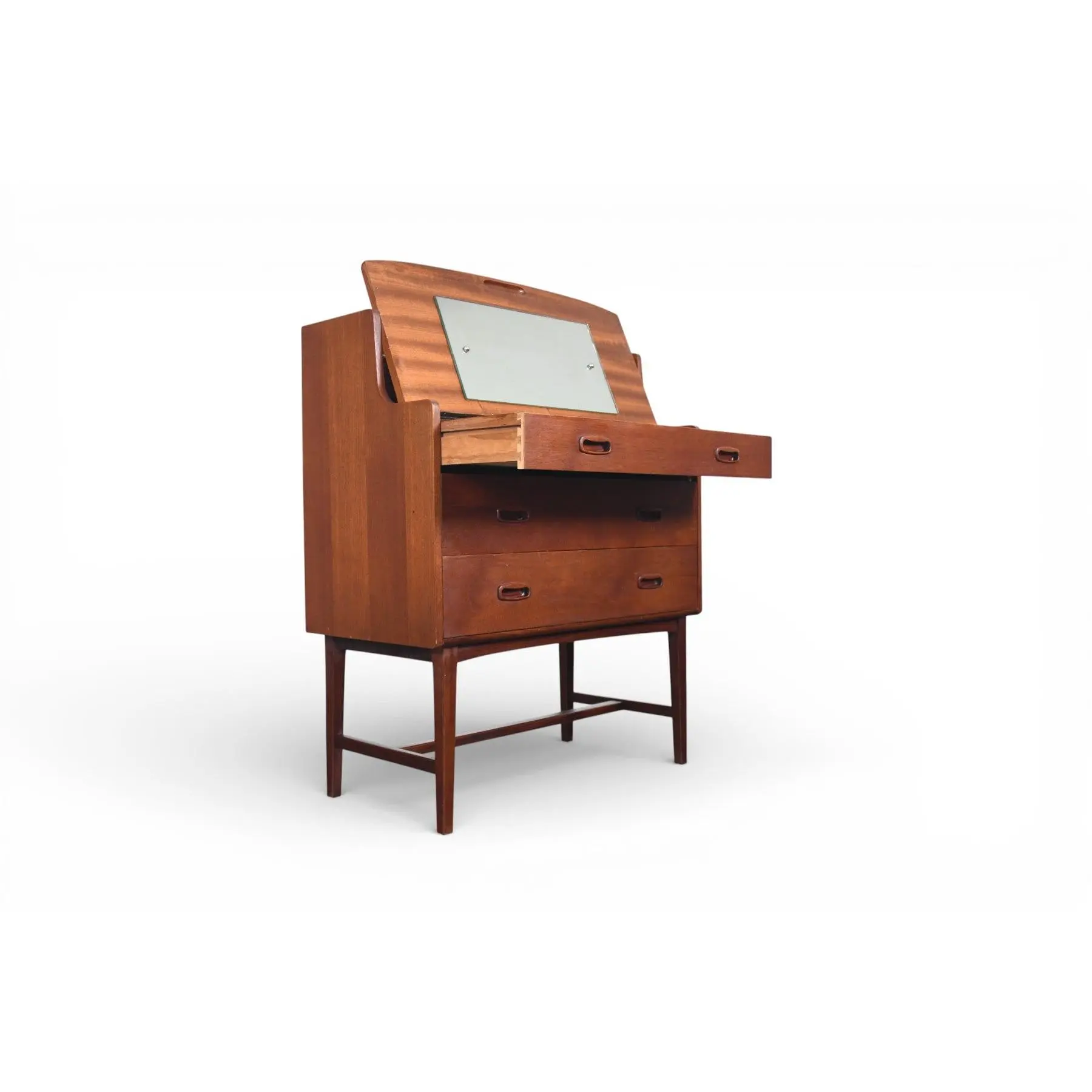MID CENTURY SECRETARY DESK / VANITY IN TEAK