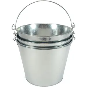 5-Quart Galvanized Pail  Bucket 9x9x7 inches (Pack of 3)