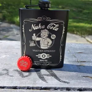 Laser Engraved Nuka Cola 8oz Flask Drinkware Stainless Steel