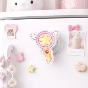 Sakura Star Key Acrylic Magsafe Phone Grip Holder, Aesthetic Cute Japan Anime Magnetic Phone Mount, Cardcaptor Durable Popsocket Accessories
