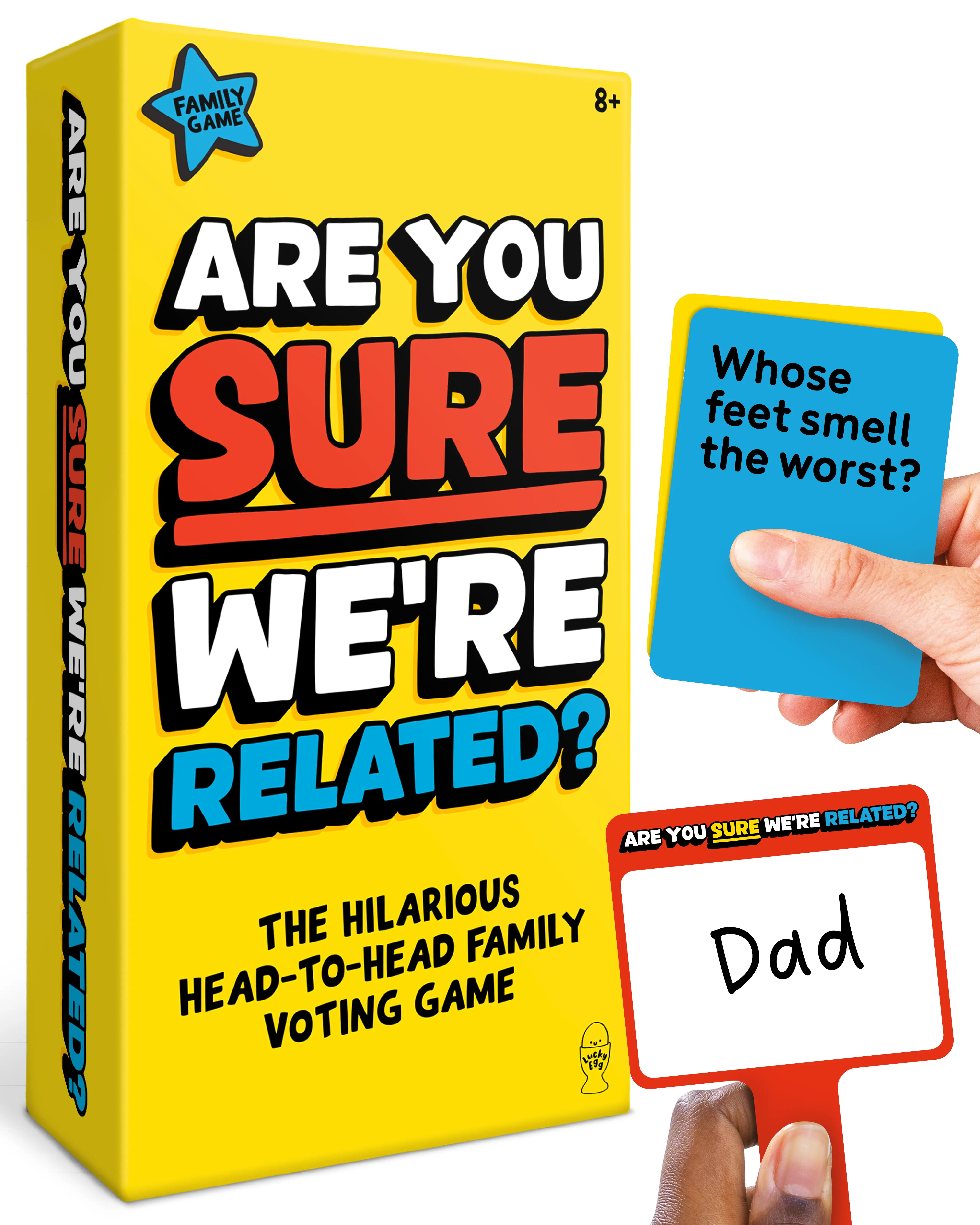 Are You Sure We’re Related? – Hilarious Family Games for Kids and Adults | Board Game with 200 Cards, Paddles & Spinner | Party Games for Family Game Night for 8+ | 2–8 Players