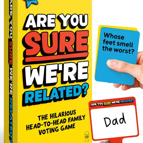 Are You Sure We’re Related? – Hilarious Family Games for Kids and Adults | Board Game with 200 Cards, Paddles & Spinner | Party Games for Family Game Night for 8+ | 2–8 Players