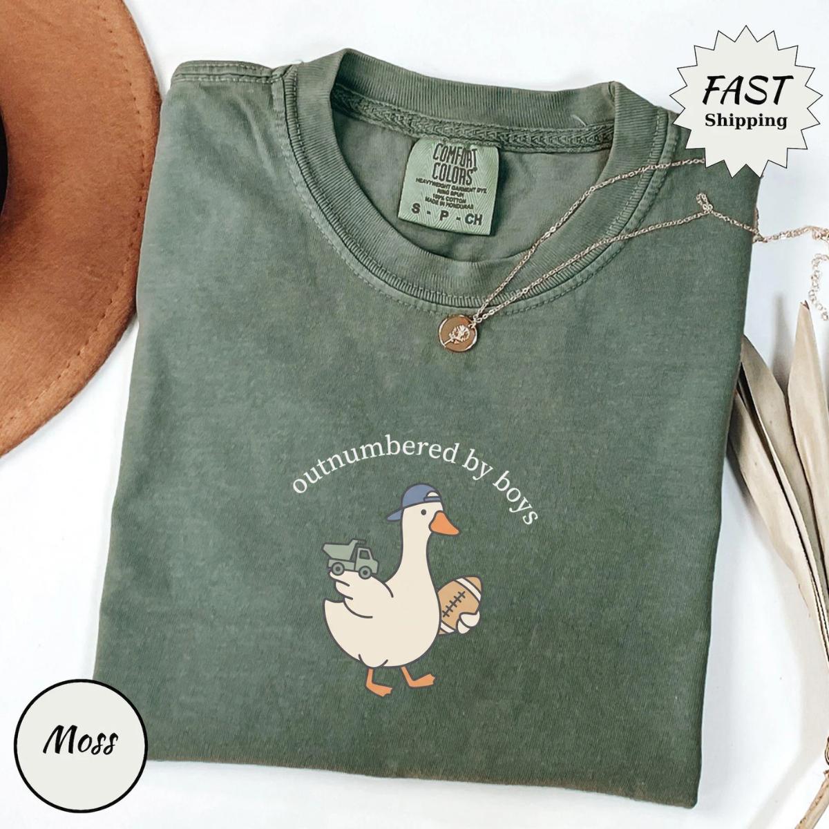 Comfort Colors Funny Boy Dad Goose Shirt, Boy Dad Shirt, Dad of Boys Tee, Father’s Day Gift for Dad, Outnumbered By Boys Shirt, Goose Dad