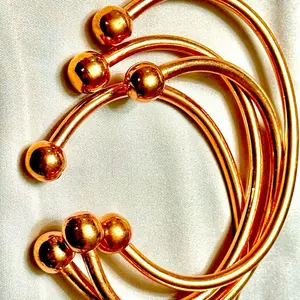 Authentic Wide Thick Copper Magnetic Bangles Stack Set of 4 Unisex Adjustable Sizing 7m Length 2in Thickness 8cm Width Lead Nickel Free