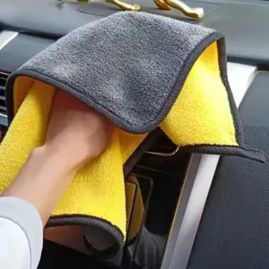 6/10 Pcs Microfiber Cleaning Towel Thicken Soft Drying Cloth Car Body Washing Towels Double Layer Clean Rags Car Accessories Towels For Cars