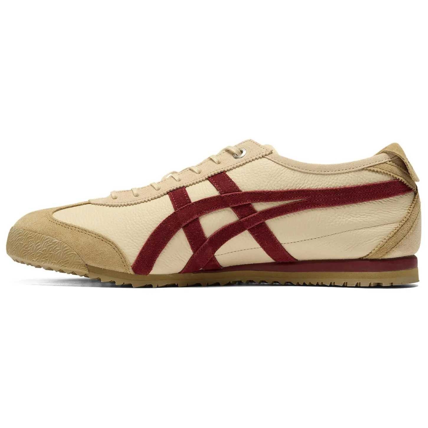 Onitsuka Tiger Mexico 66 SD Running Sneakers, Retro-Inspired 'Beige Beet Juice' Trainers with Lightweight Breathable Mesh for Casual Wear, Breathable Running Shoe, Running Shoes, Athletic Running Trainers