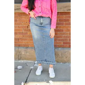 KanCan Anna Side Slit Maxi Skirt Comfort Cotton Womenswear Bottom Comfortable Medium