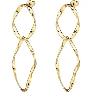 nfinity Dangle Earrings, 14K Gold Plated, 3/4'' Length x 1'' Width