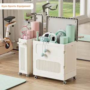 Gaomon PP Plastic Large-Capacity Foldable Wheeled Laundry Basket with Flip Cover, Versatile for Household & Sports Use (Laundry Basket for Furniture & Outdoor Storage Needs)