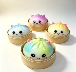 Squishy Dumpling Toy with Box, Soft Sensory Squeeze Fidget for Stress Relief, Random Mystery Dumpling Decompression Dough, Cute Sensory Squishies Perfect for Summer Vibes