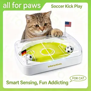 FIFA World Cup Official Licensed Pet Toy Interactive Electronic Soccer Field Cat Kick Play With Catnip Infused Soccer Move Balls
