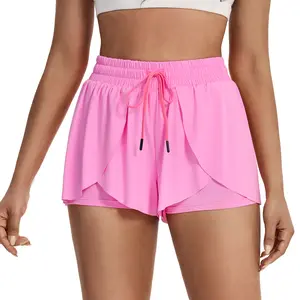 Flowy Running Shorts for Women Gym Yoga Athletic Workout Active Wear Tennis Skirt Skort with Pockets Butterfly Sweat Pants Spandex Cheer Skort Teen Girls Cute Trendy Clothes Summer