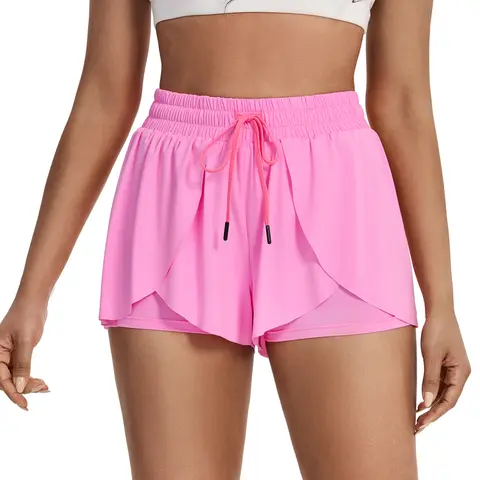 Women's Flowy Stretchy Above-the-Knee Skorts with Pockets - Fitted Cut, Trendy, Lightweight, Moisture-Wicking, Quick-Dry Sports Bottoms for Gym, Yoga Summer Active Wear