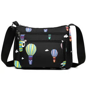 Swaggy Slayers - Balloon Pattern Crossbody Bag, Oxford Cloth Purses, Fashion Multi Pockets Shoulder Bag