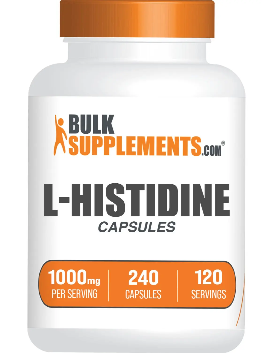 BulkSupplements L-Histidine Dietary Capsules - 1000mg per Serving (240 Capsules, 120 Servings) for Fitness, Health & Nutritional Wellness Supplements