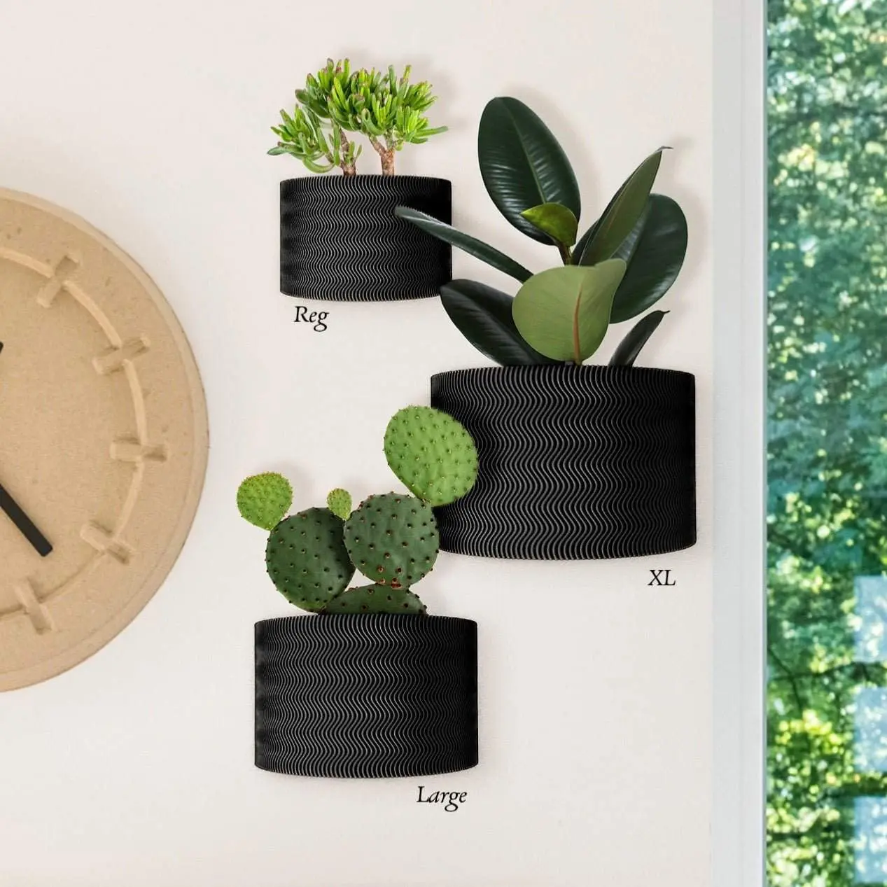 Eco-Friendly Ripple Wall Planter for Indoor Houseplants with Superior Drainage System - Mid-Century Modern Design for Home Improvement - Garden Pots & Planters
