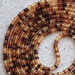 BROWN SUGAR - Tie On Waist Beads - 45 to 60 inches Waistbeads - Brown Waistbeads - Neutral Waistbeads