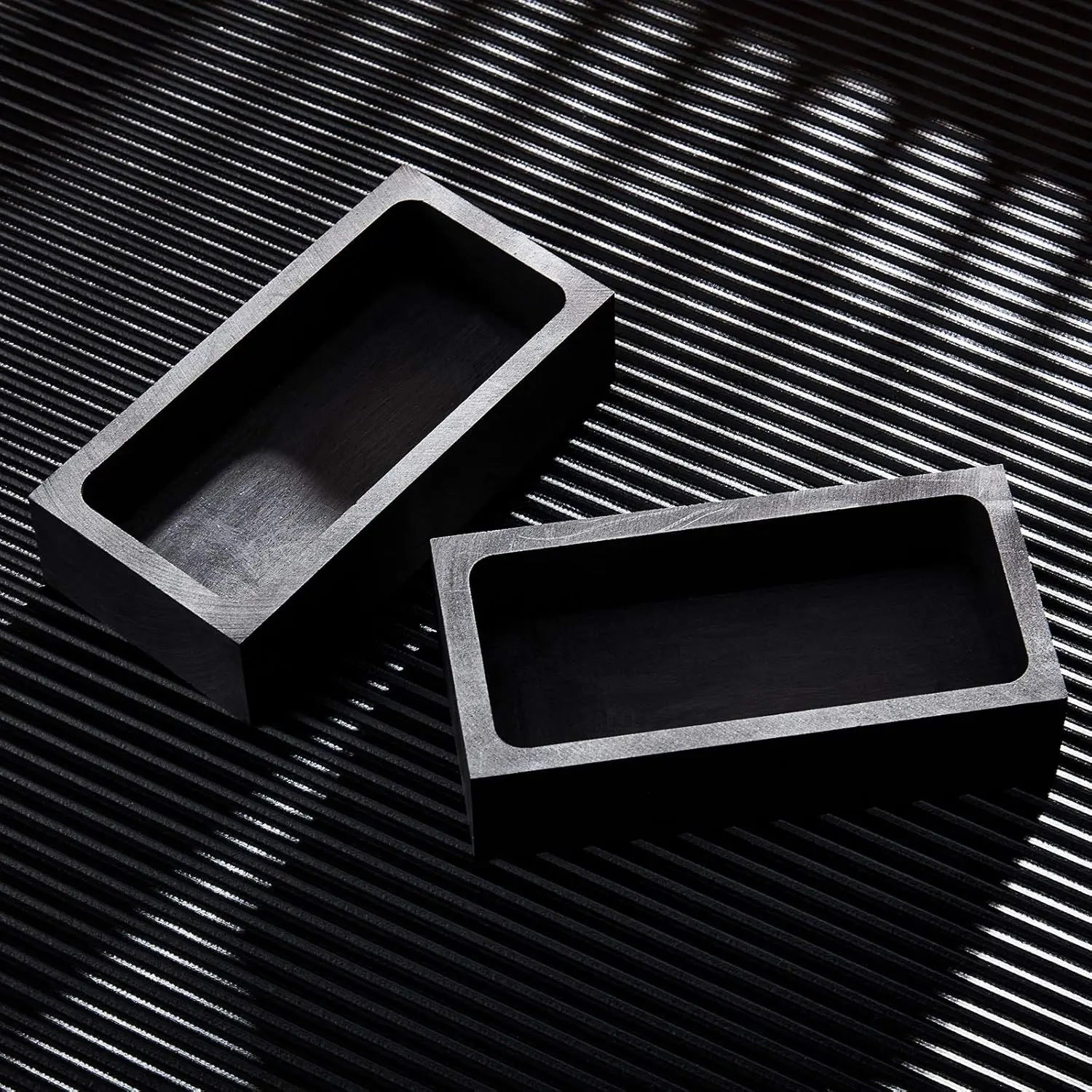 2-Pcs Graphite Ingot Mould Crucible Tool for Casting, Melting & Refining Gold, Silver, Aluminum, Copper & Brass