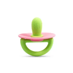 cactus Silicone Teether stick -BPA Free, Multi-Texture, Hand Held Teether for Infants, Easy to Clean, baby teething toy teething pacifier sensory teether