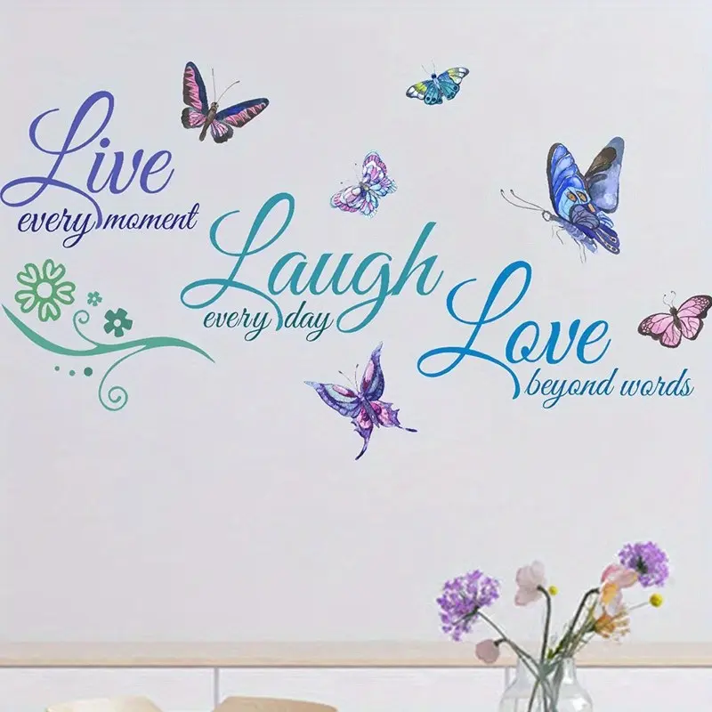Self-Adhesive Waterproof PVC Wall Stickers, Wall Art Stickers, Butterfly Design Decorative Decals, Sticker Decorations for Bedroom Living Room Bathroom Corridor, Easy Peel & Stick