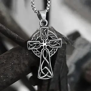 GTHIC Celtic Cross Stainless Steel Viking Pendant Norse Accessories for Daily Wear
