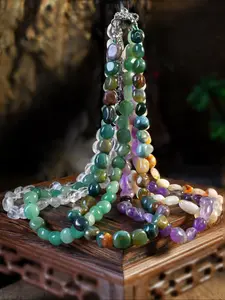 Natural Gemstone Crystal Necklace For Women, Natural Crystals, Amethyst Healing Jewelry Necklace, Agate Brings Positive Energy, Perfect Gift For Her