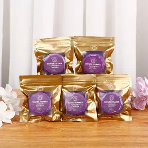 5 pcs Premium Lavender Shower Steamer, Shower Steamers, Handmade Bath Steamer, Shower Steamer Tablet, Shower Aromatherapy, Relax Gift, Gift for Mon, Gift for Girlfriend, Menthol, Individually Wrapped Shower Steamers, Shower Bombs, Lavender Shower Steamer.