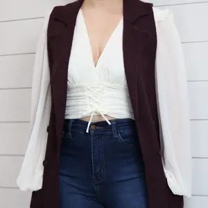 Lexxie Sleeveless long Cardigan Vest- Burgundy