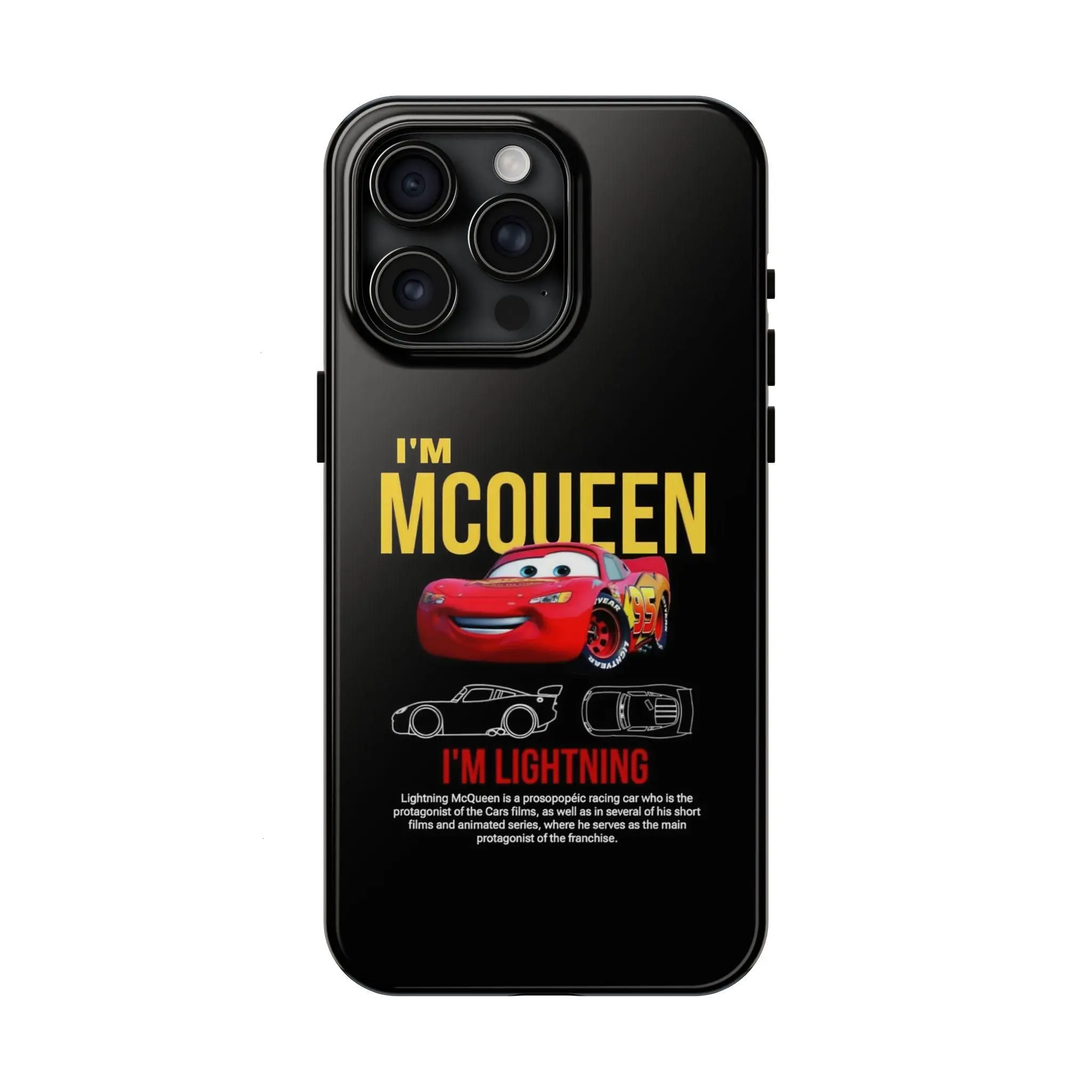 Lightning McQueen Racing Champion Phone Case Minimalist Cars Movie Design - Phone Cover for iPhone 7-17 Pro Max / for Samsung S21-S25 Ultra