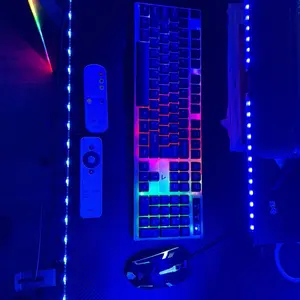 USB Wired Gaming Keyboard Mouse Combo Set RGB LED Backlit For PC / Laptop / Windows / Mac - Black & White