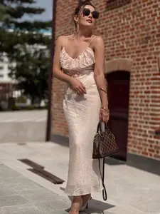 Pink Ruffled Slip Dress Women's Dress Summer 2026 Elegant Party Dresses Ladies Fashion Womenswear Sleeveless Backless Vestido Sexy Brunch Dates & Wedding Guest Outfits Dress