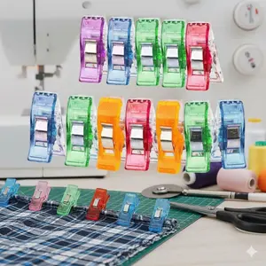 DIY Fabric Clips: Non-Slip, Washable, Reusable Multi-Purpose Craft Clamps for Sewing, Crochet, and Knitting. Secure Materials, Prevent Slippage, Durable Plastic Crafting Accessories in Multiple Colors.