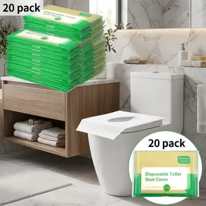10-Pack Portable Travel Toilet Seat Covers for Adults & Kids - Ultra-Thin Hygienic One-Time Use Pads for Home, Outdoor, Camping, Travel, Office - Convenient Bathroom Supplies & Household Essentials Bulk Pack - Must-Have Hygiene Solution for On-the-G1