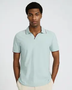 Express Tipped Zig Zag Textured Johnny Collar Polo