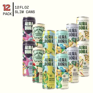 Aura Bora Variety Pack, Craft Sparkling Water Beverage made with Real Herbal Extracts, Limited Edition Flavors, 12oz cans, Pack of 12