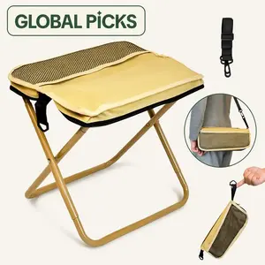 Portable Folding Stool for Hiking & Mountaineering — Ultra-Lightweight Collapsible Stool (Includes Storage Bag) | Outdoor Leisure Footrest for Picnics, Hiking, and Fishing
