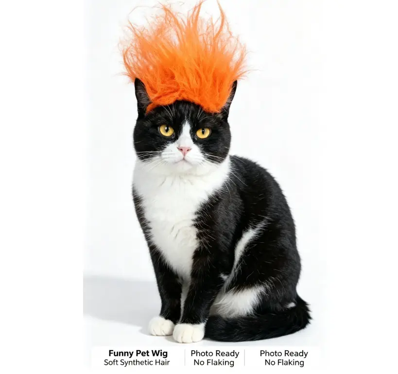 Pet Costume Wig & Hat Set – Funny Dog & Cat Cosplay Accessories for Halloween, Christmas, and Viral Photo Shoots