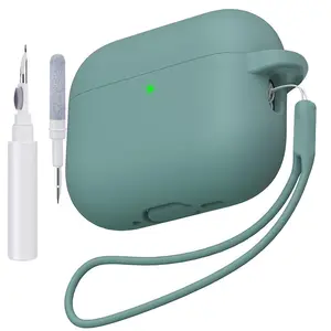 AirPods Pro3 Earphone Case Protective Cover, Anti-Drop Soft Silicone Headset Sleeve, Shockproof Skin-Friendly Touch, Includes Silicone Lanyard + Cleaning Tool