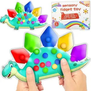 Easter Basket Stuffer Gift for Toddler Boys Dinosaur Color Sorting Sensory Toy Roadtrip Travel Essenstial Dementia Fine Motor Autism Fidget Preschool Classroom Activities for Kid Valentine Day