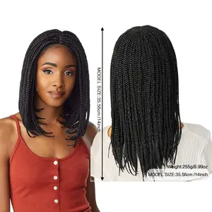 13x5x1HD Lace Front Swiss Lace Hand Braided with Baby Hair Front Box Braids Super Lightweight Micro Cornrow Twisted for Black Women Natural Looking Knotless Glueless Braids braided wigs14inch Braided Wigs,