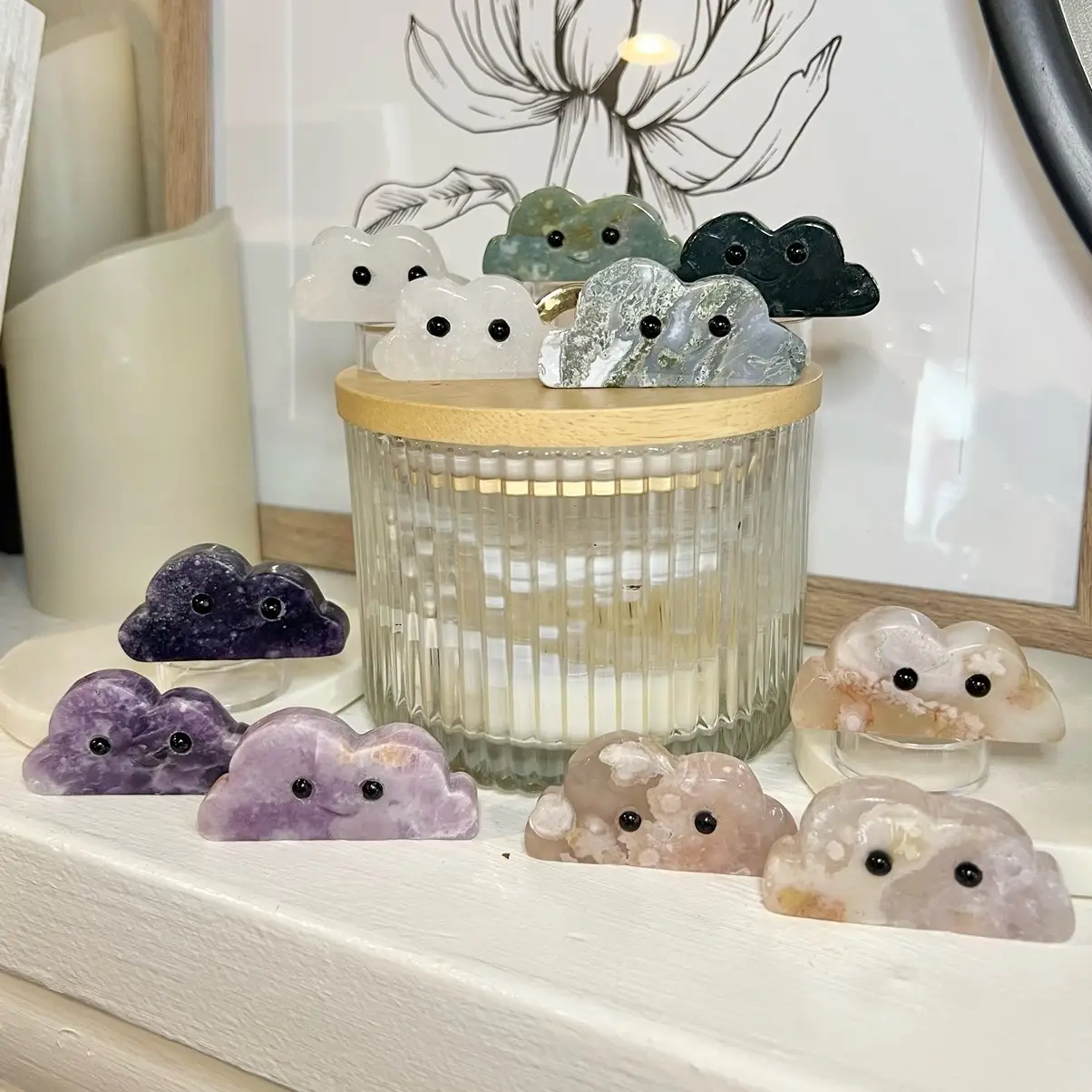 Intuitively Chosen Happy or Sad Cloud Buddy, Cute Crystals, Cloud Crystal, Carved Crystals, Pet Rock, Animal Rock, Gift, Decor