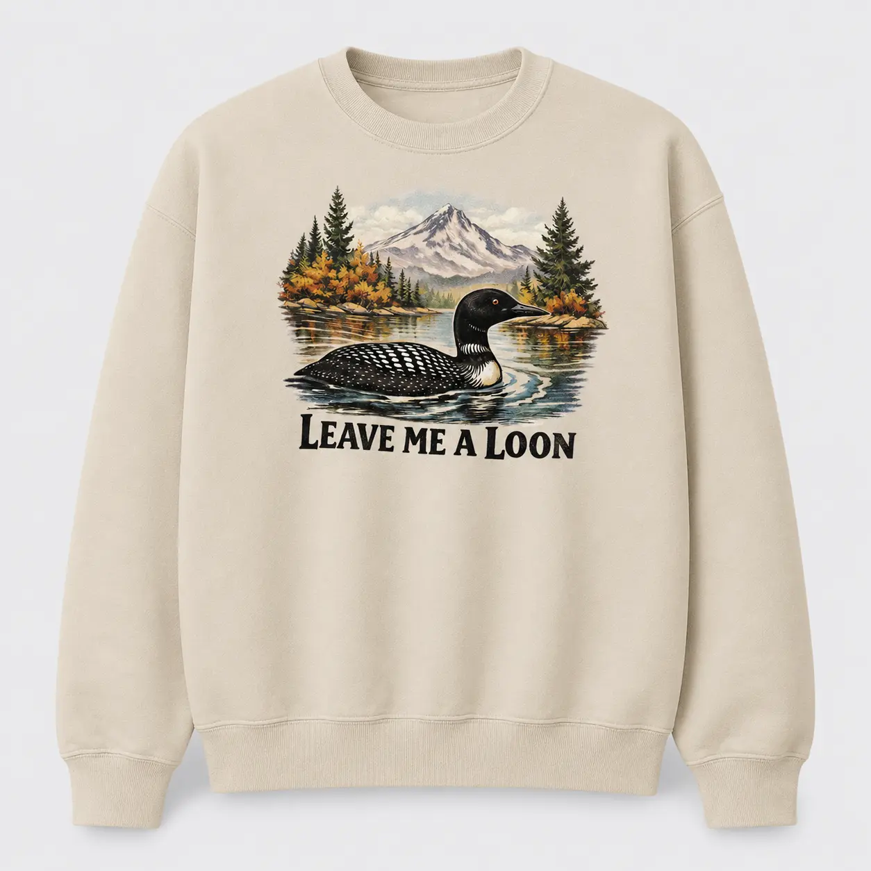 Leave Me A Loon Sweatshirt, Loon Bird Crewneck, Mountain Lake Graphic, Bird Lover Gift